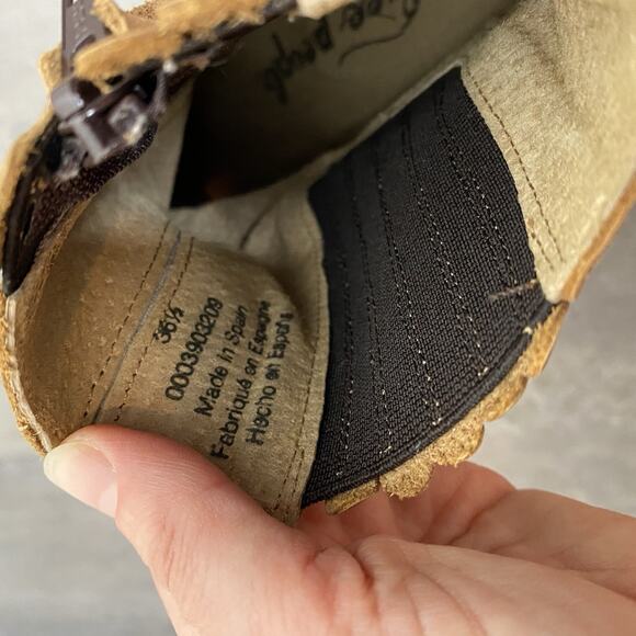 FREE PEOPLE James Leather Chelsea Boot w chunky heel in Almond Size 6.5 - Picture 6 of 8